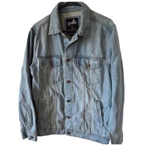 Nostic Large Light Wash Denim Jean Jacket Full Button Vintage Retro Western